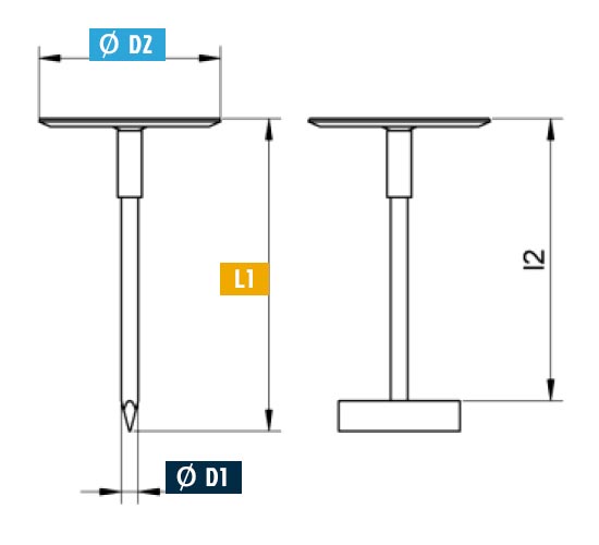 schema prigioniero chiodo isolato con rondella